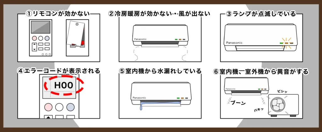 【パナソニック】エアコンの故障が疑われる場合